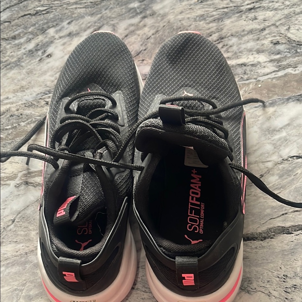 Puma Black and Pink Athletic Shoes